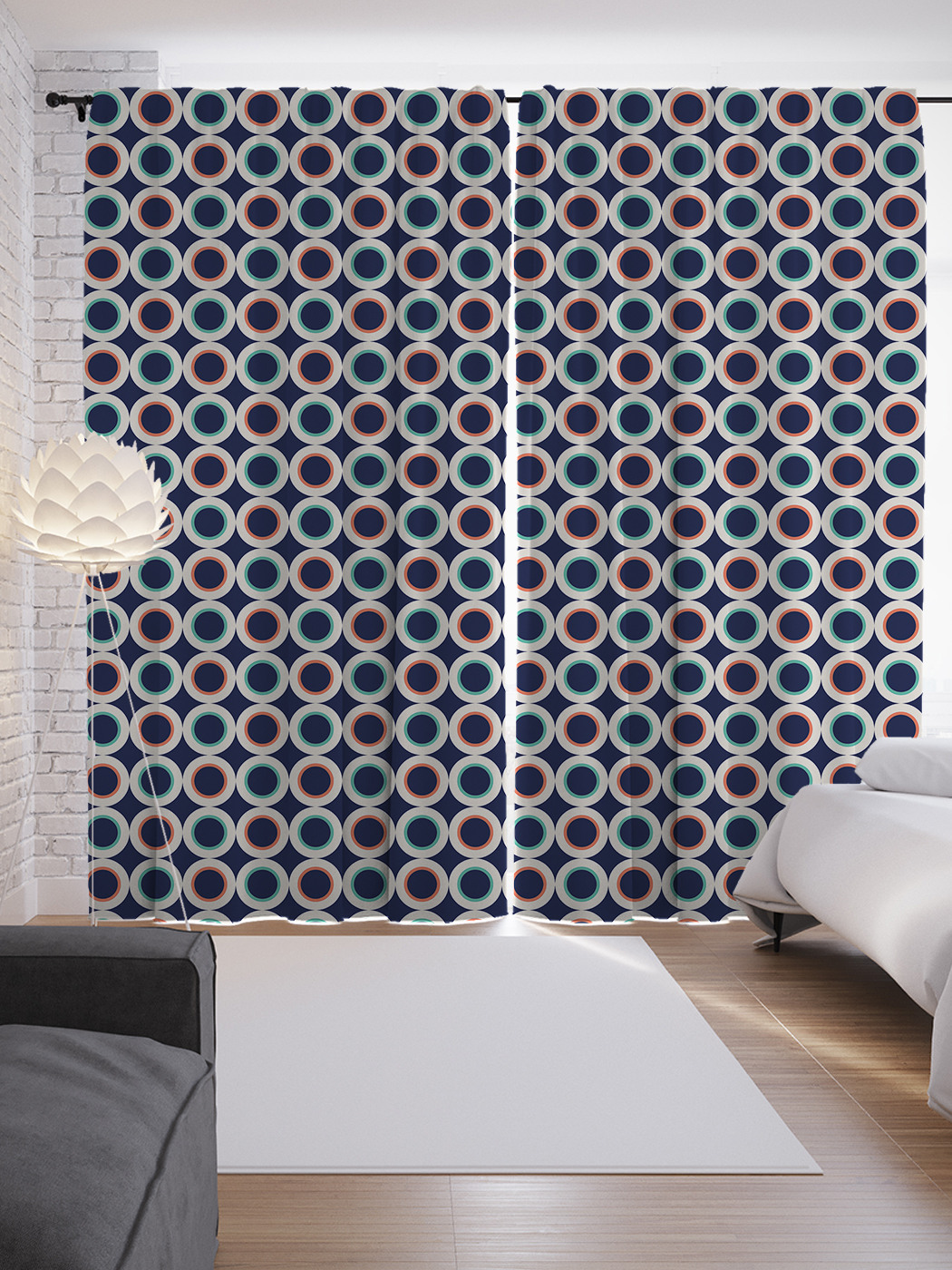 

Шторы JoyArty с фотопечатью "Круглые бублики" из сатена, 290х265 см, Круглые бублики