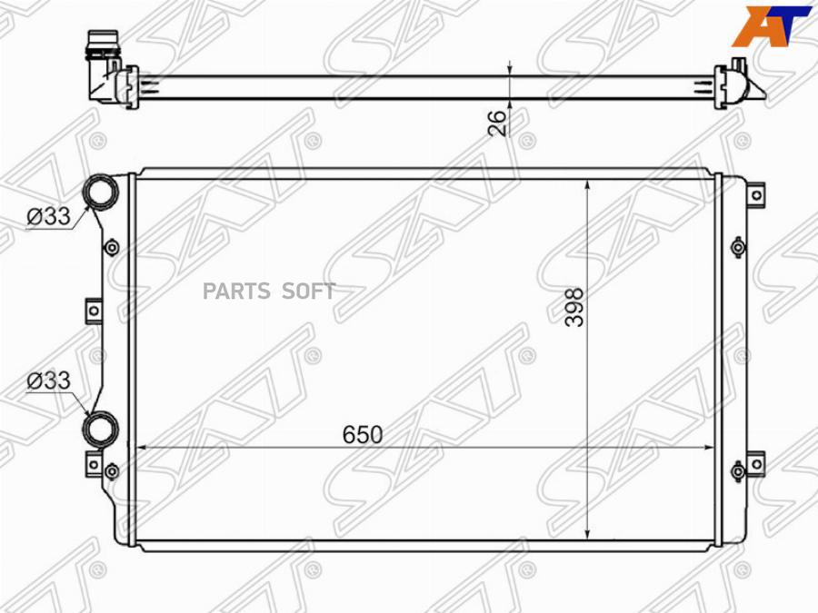 Радиатор Volkswagen Golf V 03-/ Touran 03-/Audi A3 03-12/Audi Tt 06-/Skoda Superb 08- Sat