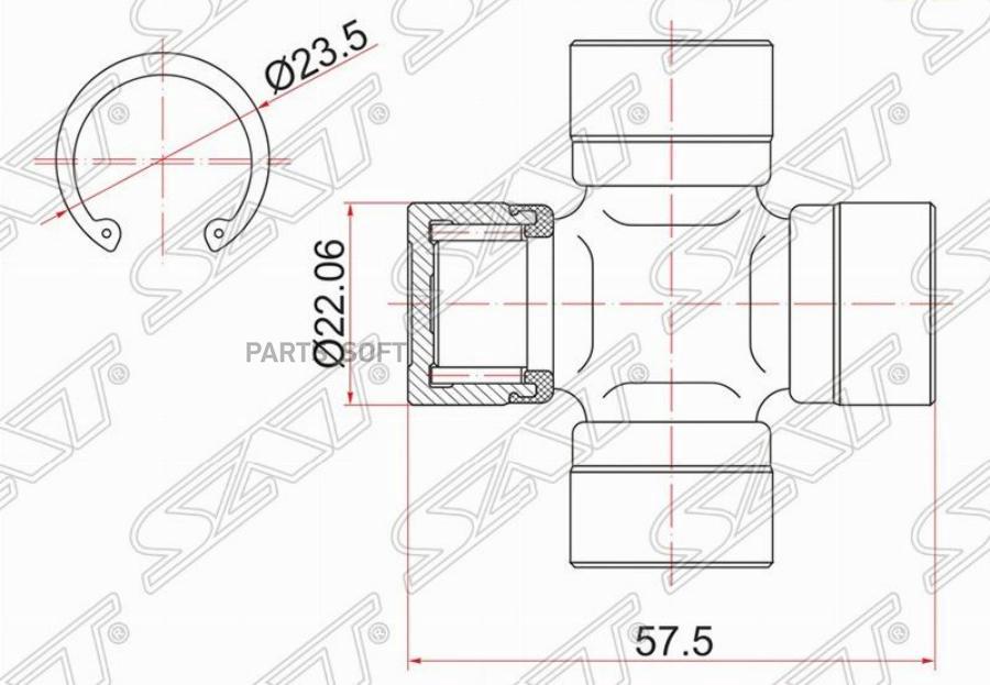 

Крестовина Кардана Toyota Noah #R##/St195/St215/Sv35/Subaru Forester Sf5 97-02 Sat арт. ST