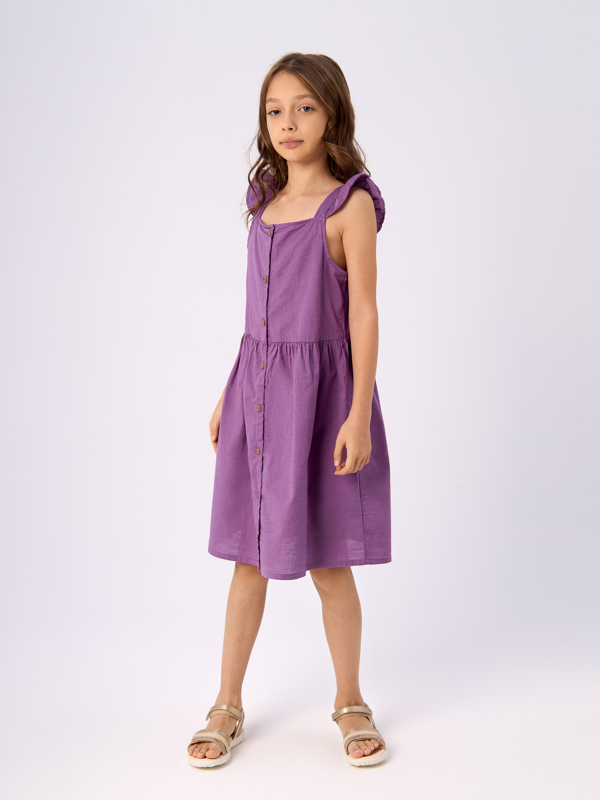 Платье H&M для девочек, фиолетовый-009, размер 116, 931550009