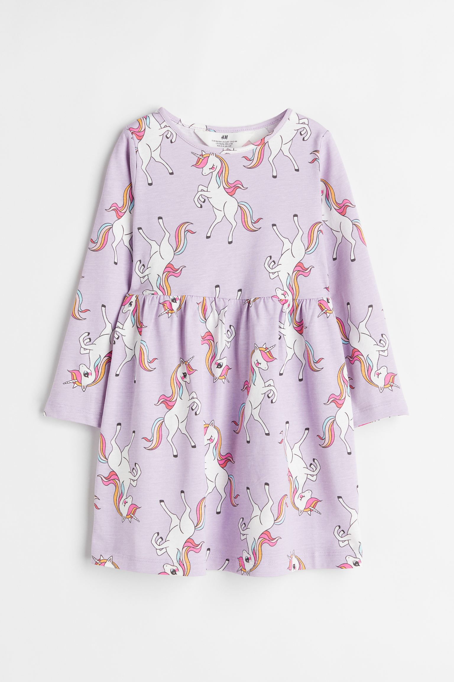 Платье H&M для девочек, фиолетовый-018, размер 98/104, 929076018