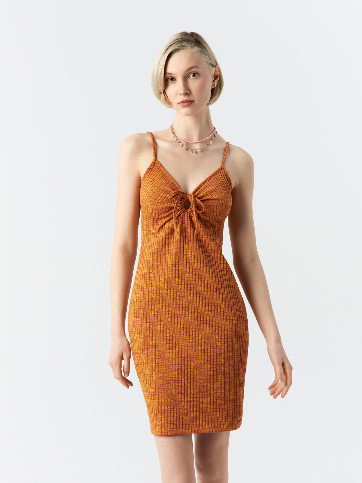 

Платье женское H&M 1077274001 оранжевое L, Оранжевый, 1077274001