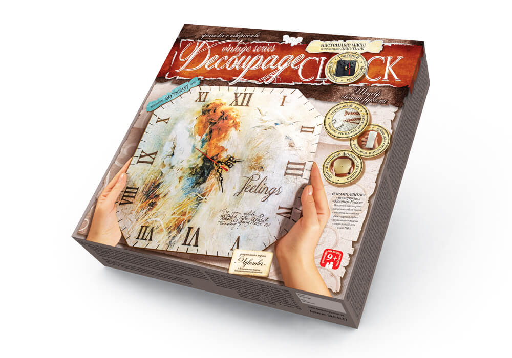 фото Набор для творчества danko toys decoupage сlock часы чувства dkc-01-07