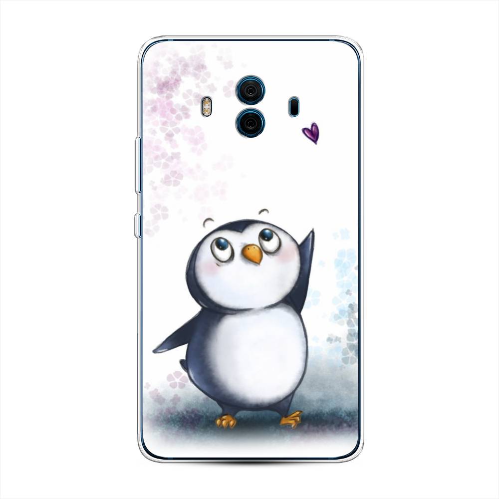 

Чехол Awog на Huawei Mate 10 "Пингвин и сердечко", Разноцветный, 63350-1