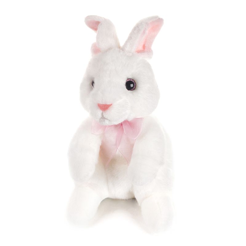 

Мягкая игрушка реалистичная MAXITOYS кролик белый MT-TSC091418-24, Розовый, MT-TSC091418