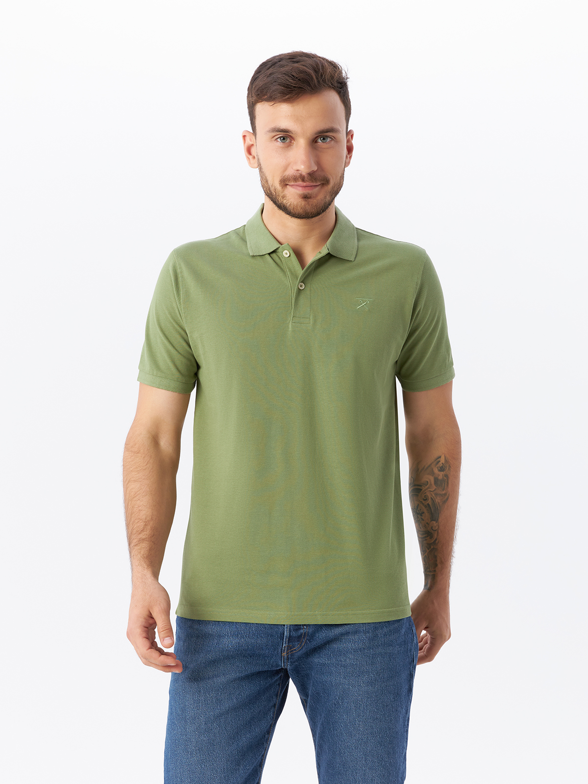 Поло Berna для мужчин, 220007, размер XXL, оливковое-200