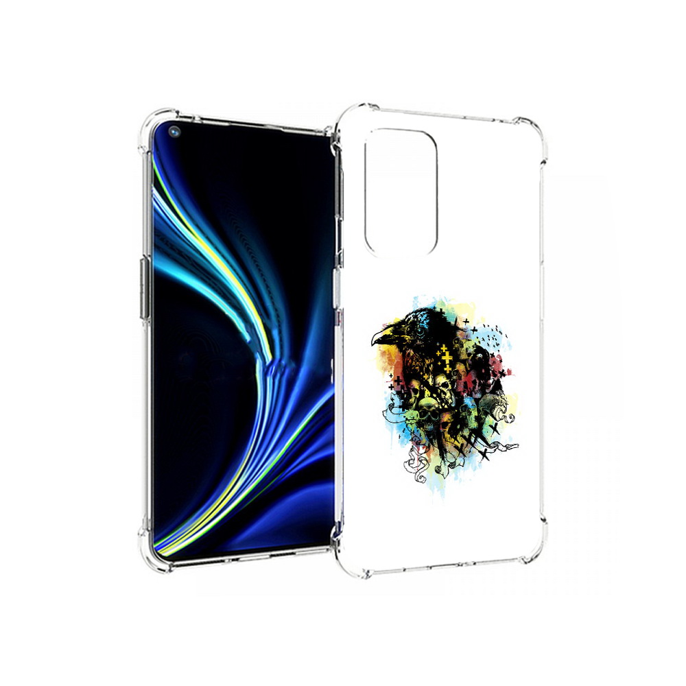 

Чехол MyPads Tocco для OnePlus 9 ворон и черепа (PT159409.128.273), Прозрачный, Tocco