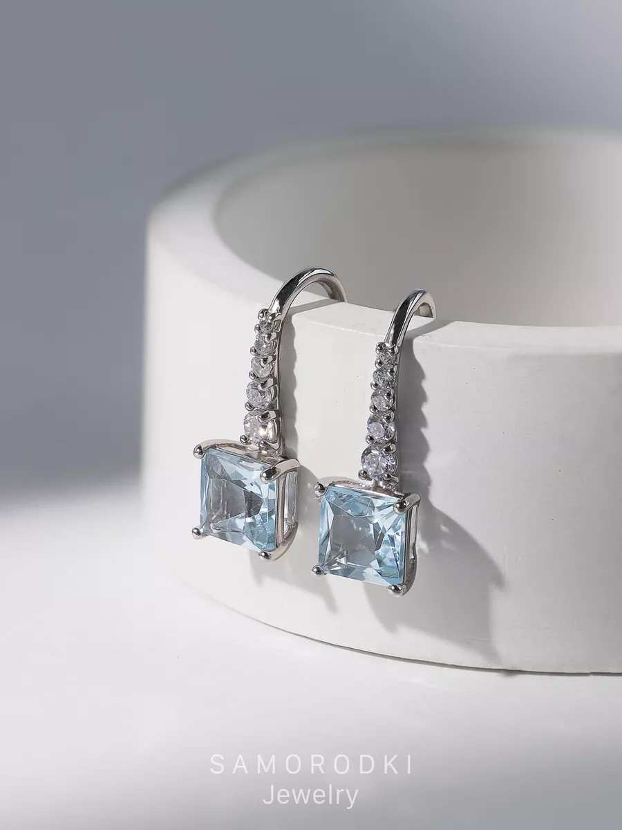 

Серьги из серебра SamoroDki Jewelry Серьги2-04-290-08р, топаз, Серьги2-04-290-08р
