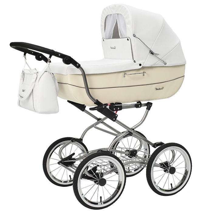 Коляска Reindeer Vintage, set 1, цвет V-3 (рама серебро с черными колесами) VN3101bl