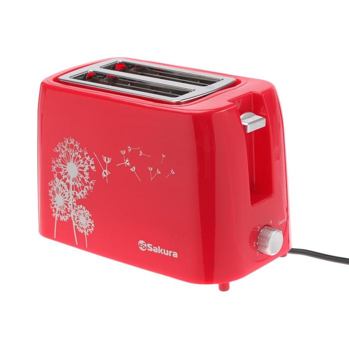 Тостер Sakura SA-7608R Red тостер sakura sa 7608r 750 вт 5 режимов прожарки 2 тоста красный
