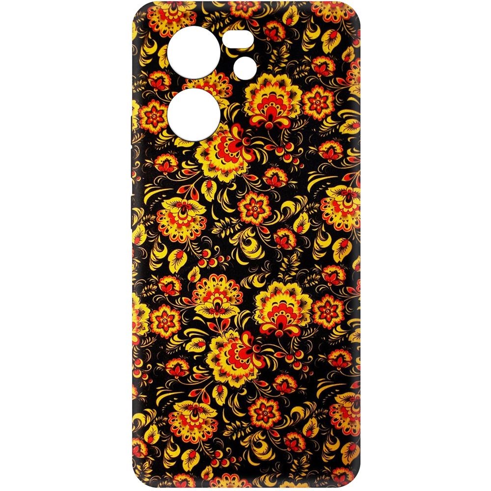 

Чехол-накладка Krutoff Soft Case Хохлома для Xiaomi 13T черный