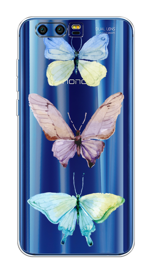 

Чехол на Honor 9 "Акварельные бабочки", Бирюзовый;розовый, 62450-1