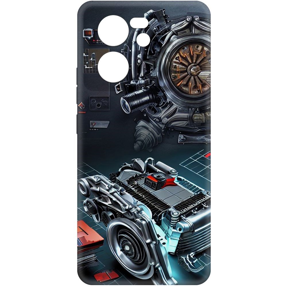 

Чехол-накладка Krutoff Soft Case Моторы для Xiaomi 13T черный