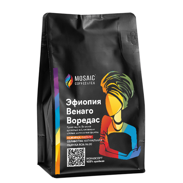 

Кофе в зернах MOSAIC coffee & tea Эфиопия Венаго Воредас обжарка под фильтр, 1000 г