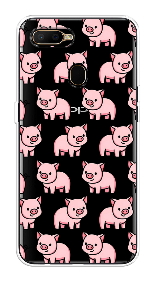 

Чехол на Oppo A5s "Веселые поросята", Розовый;черный;прозрачный, 252350-1