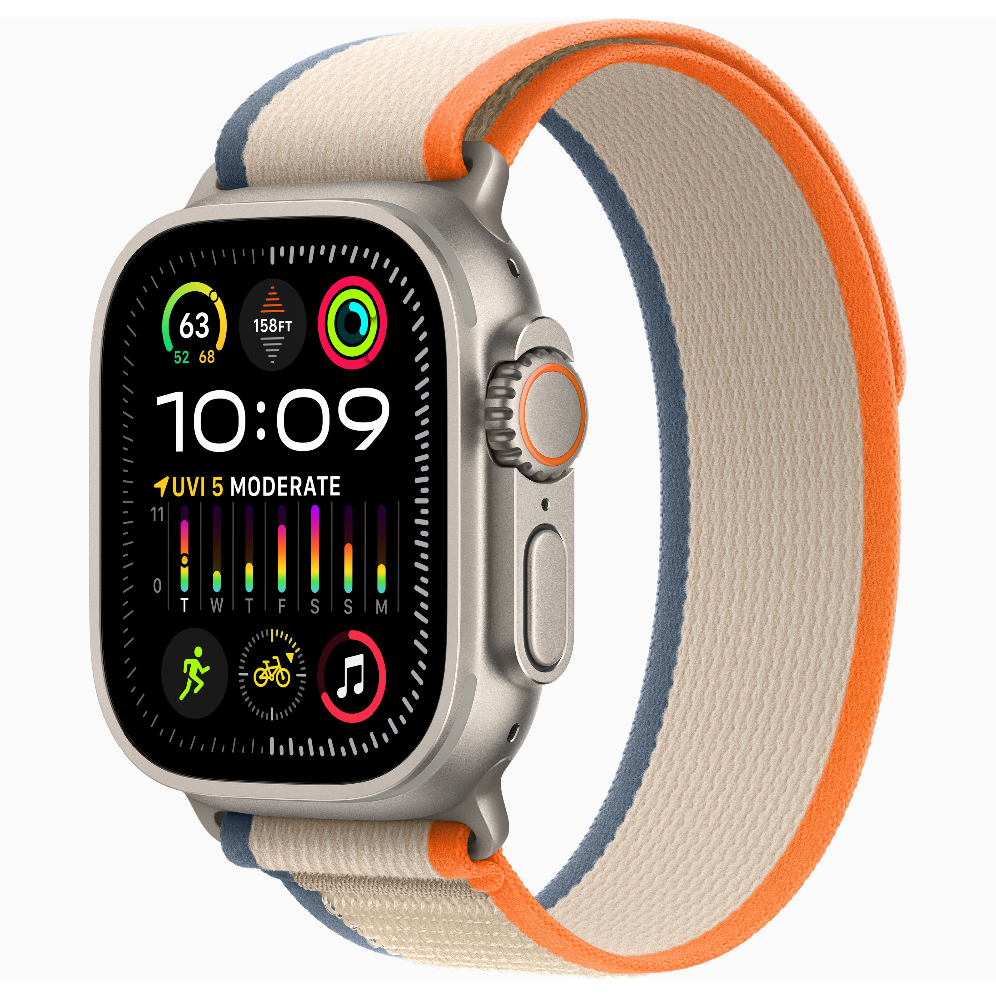 Смарт-часы Apple Watch Ultra 2 GPS, Cellular, 49 мм, Titanium, Orange/Beige S/M, MRF13LL/A