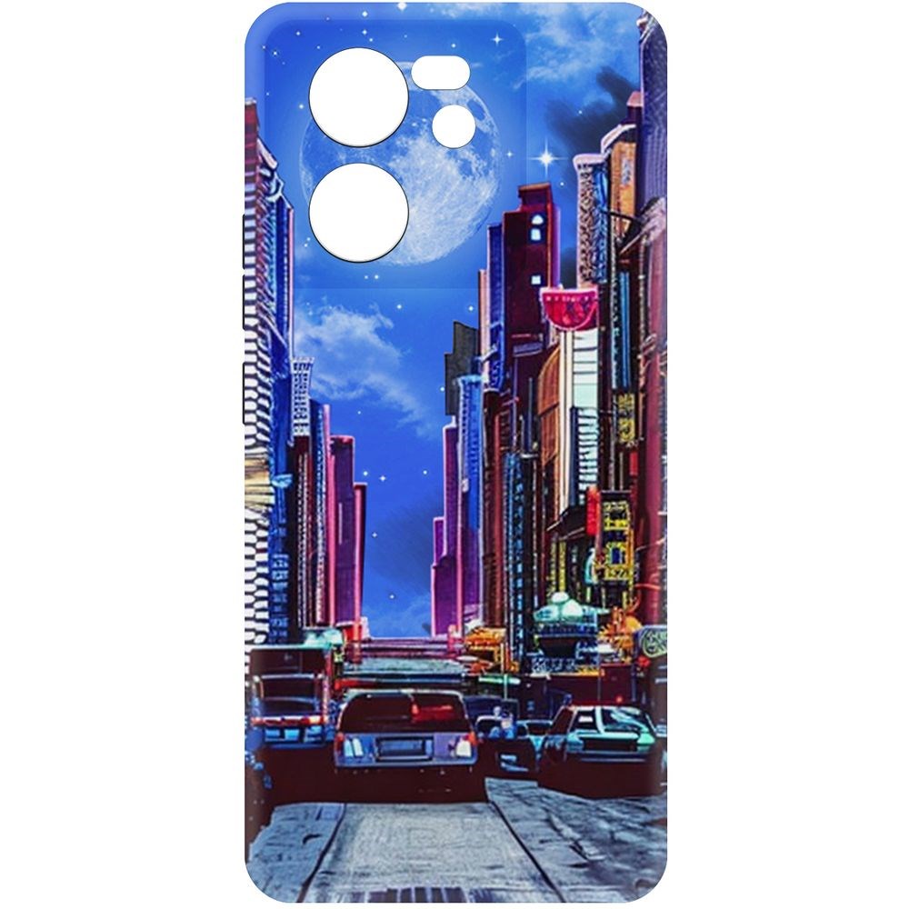 

Чехол-накладка Krutoff Soft Case Ночной город для Xiaomi 13T Pro черный
