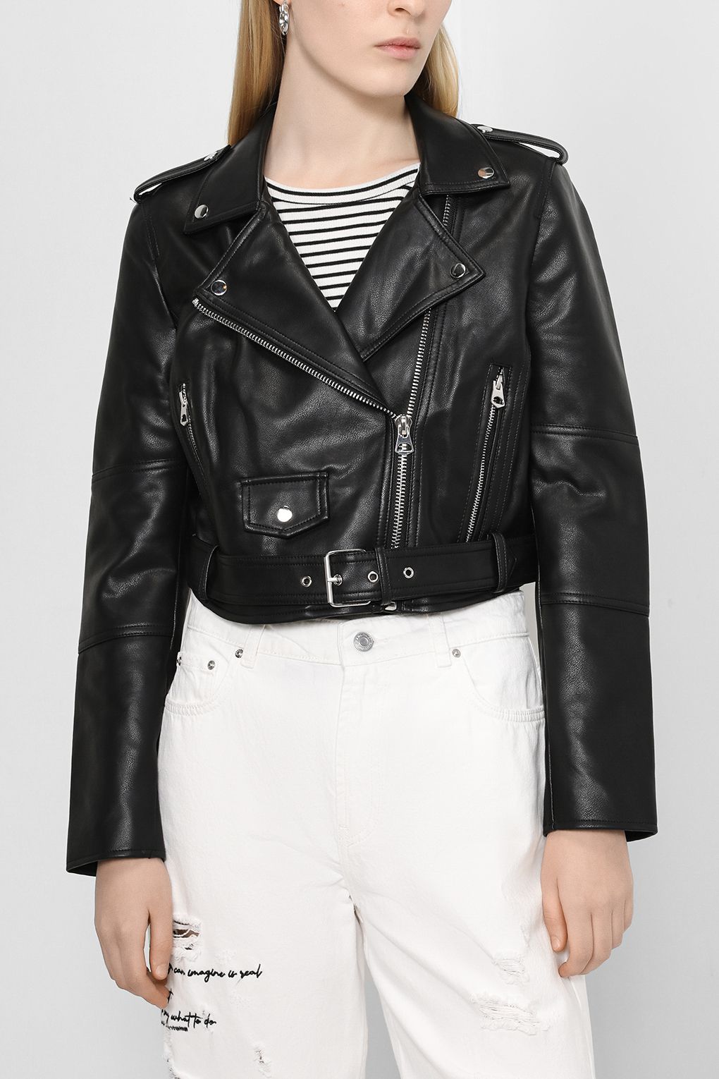 Кожаная куртка женская Loft LF2030349 черная XL