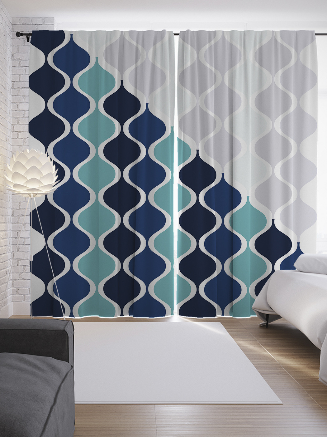 

Шторы JoyArty с фотопечатью "Диагональная бледность" из сатена, 290х265 см, Диагональная бледность