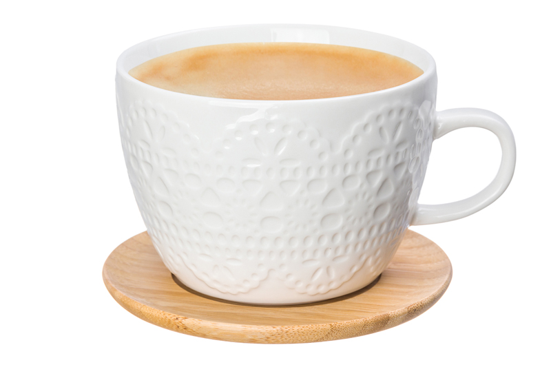 фото Чашка для капучино и кофе латте 500 мл 14х11,2х8 см "кружево" дер. подставка elan gallery