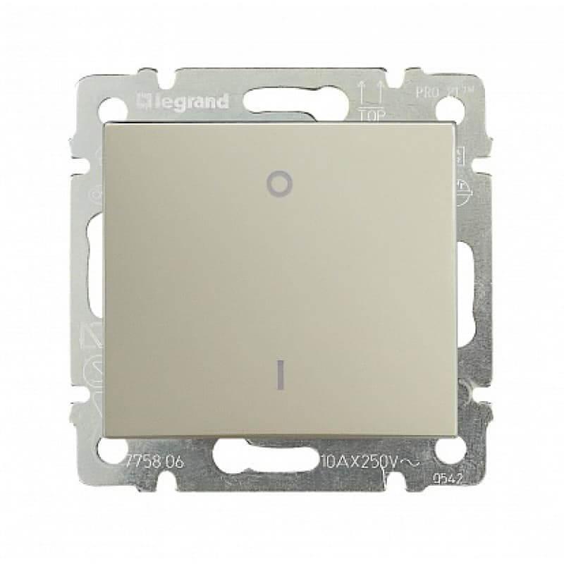 

Переключатель одноклавишный двухполюсный Legrand Valena 10A 250V слоновая кость 774302, Valena