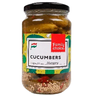 

Огурцы Family Choice маринованные 3-6 см 370 мл