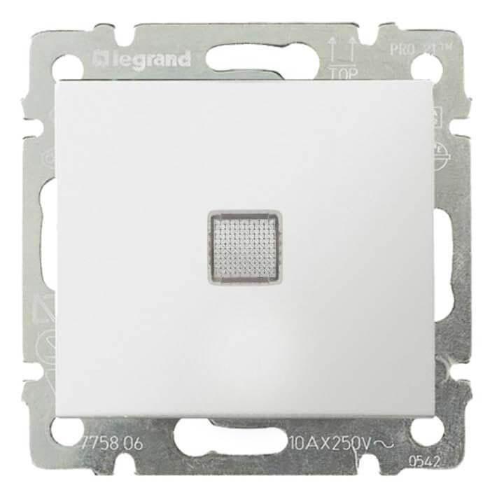 

Переключатель одноклавишный на 2 направления Legrand Valena 16A 250V с подсвет бел 774203, Valena