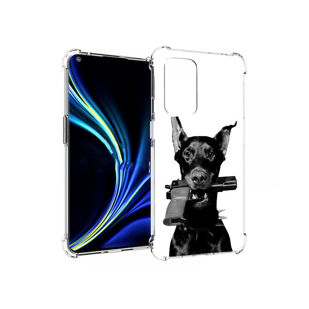 

Чехол MyPads Tocco для OnePlus 9 доберман с пистолетом (PT159409.128.331), Прозрачный, Tocco