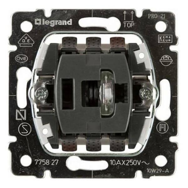 фото Переключатель одноклавишный промежуточный legrand galea life 10a 250v с подсветкой 775827