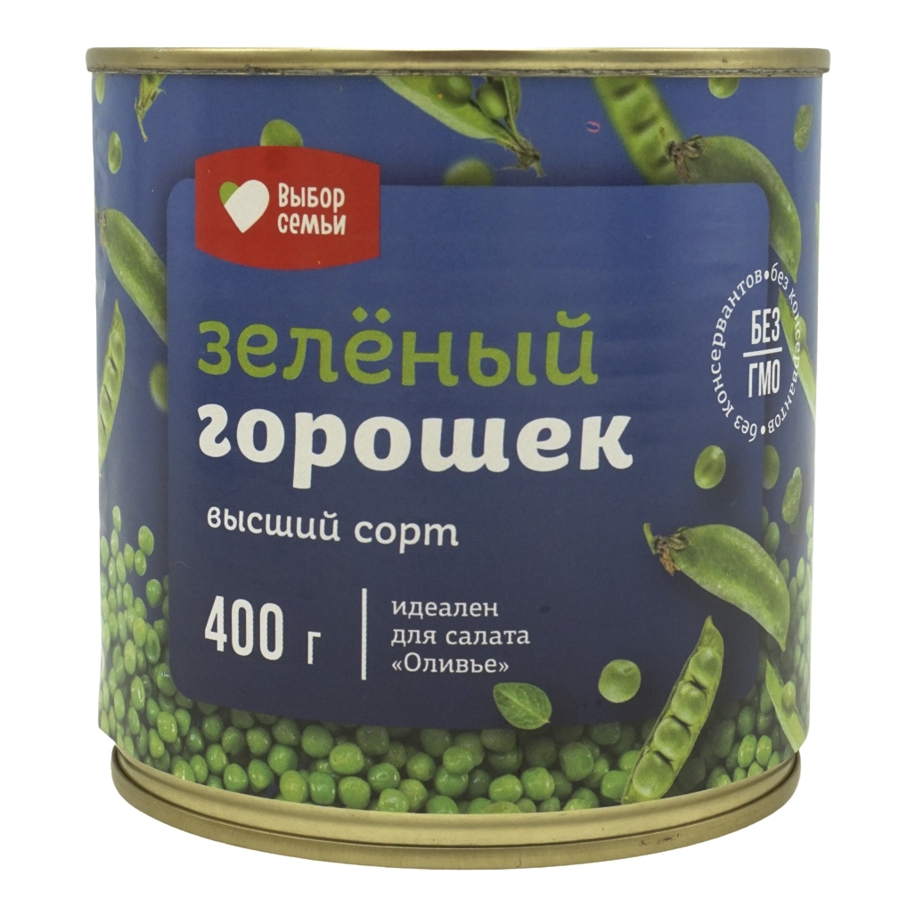 

Горошек зеленый Выбор семьи высший сорт ГОСТ 400 г