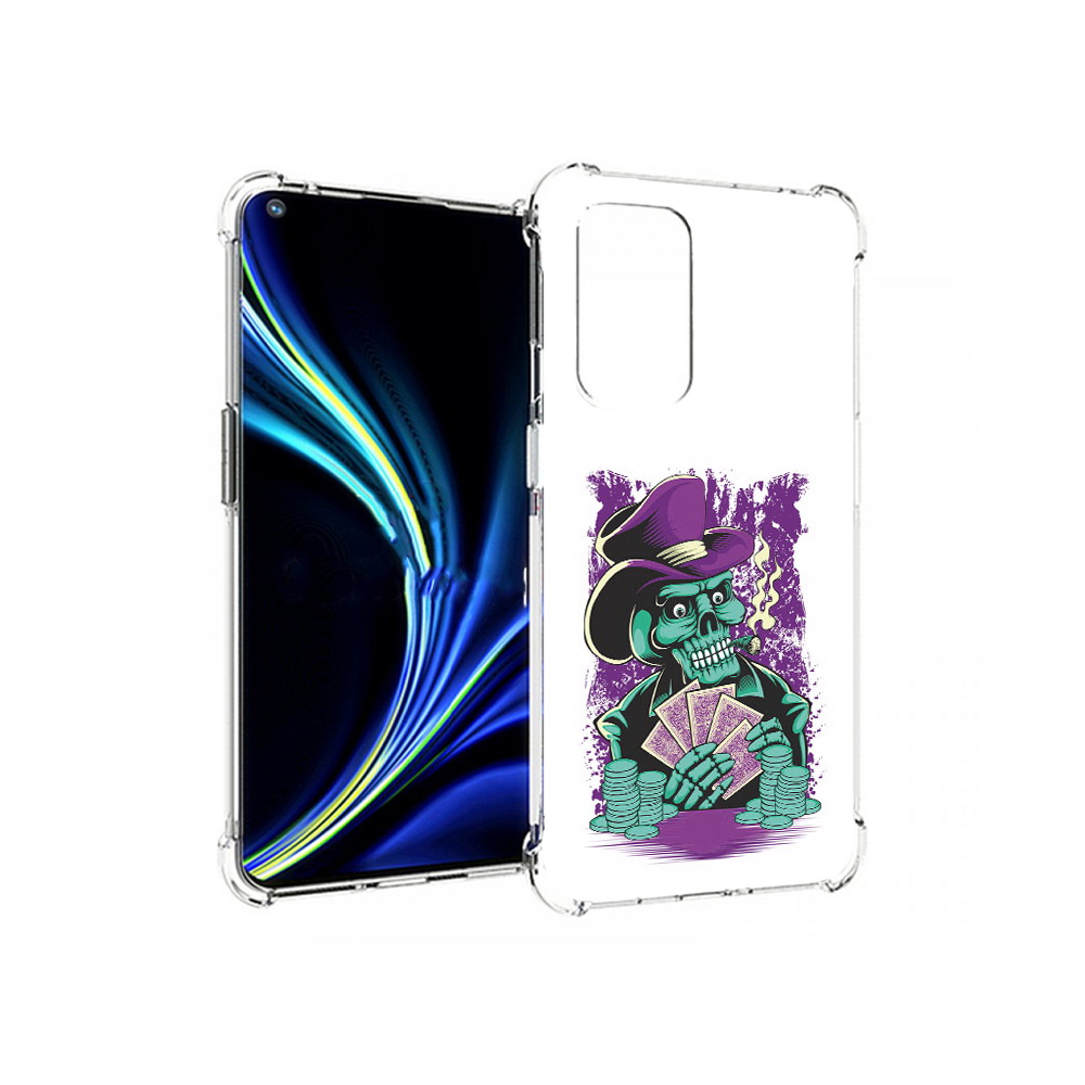 

Чехол MyPads Tocco для OnePlus 9 зеленый череп с картами (PT159409.128.361), Прозрачный, Tocco