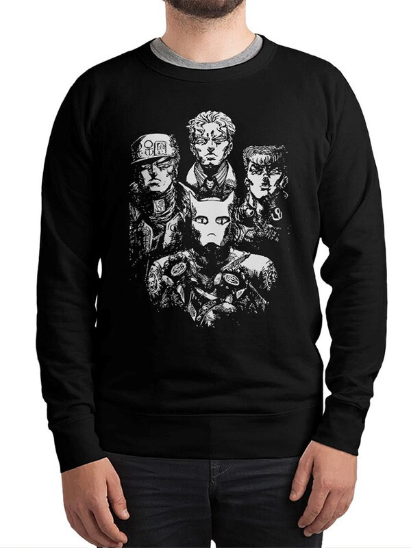 

Свитшот мужской Dream Shirts Аниме ДжоДжо / JoJo's Bizarre Adventure черный 46 RU, Аниме ДжоДжо / JoJo's Bizarre Adventure