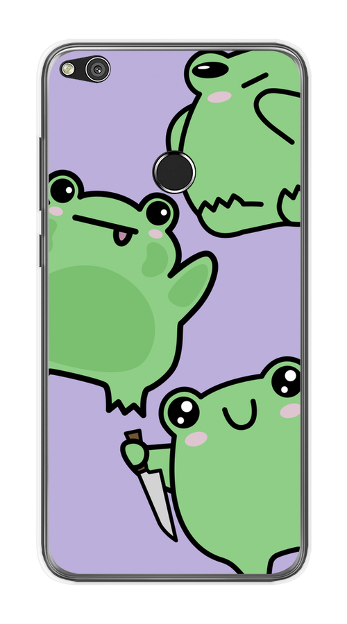 

Чехол на Honor 8 Lite/Huawei P8 Lite "Опасные лягушата", Фиолетовый;зеленый;черный, 63950-1
