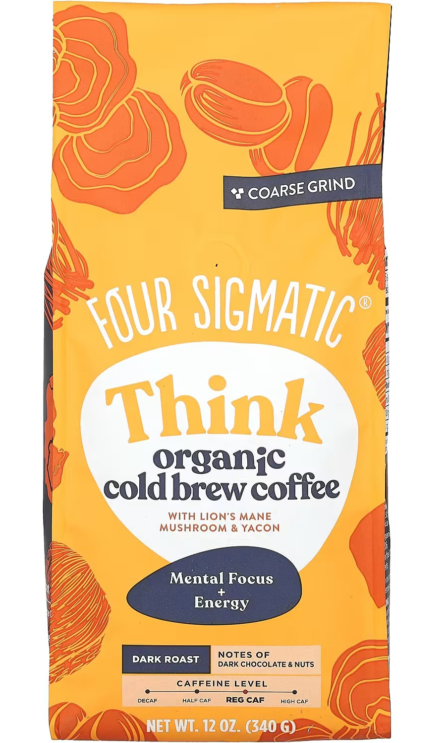 Молотый кофе Four Sigmatic Think Ежовик Гребенчатый, Якон, 340 г