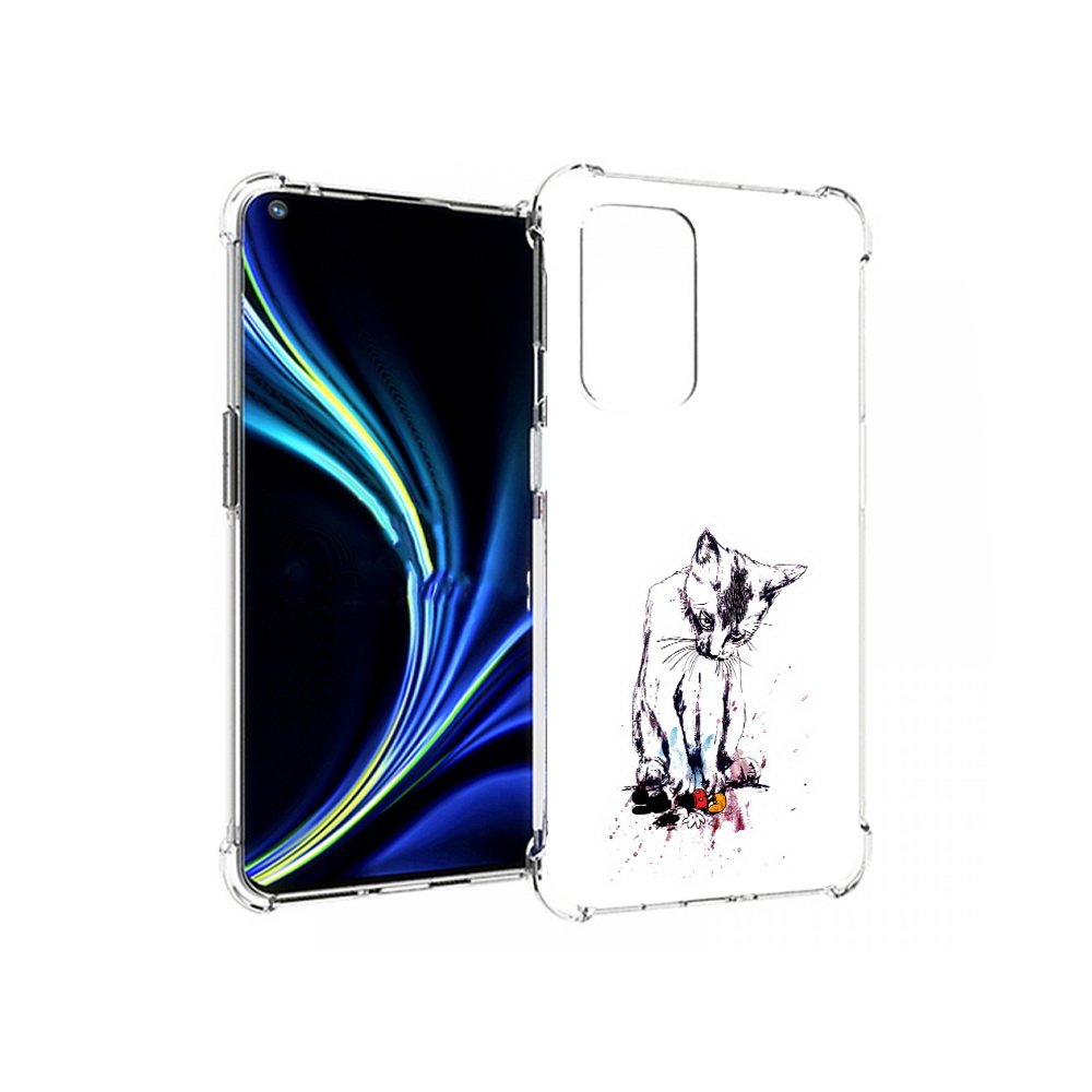 

Чехол MyPads Tocco для OnePlus 9 кот и микки (PT159409.128.399), Прозрачный, Tocco
