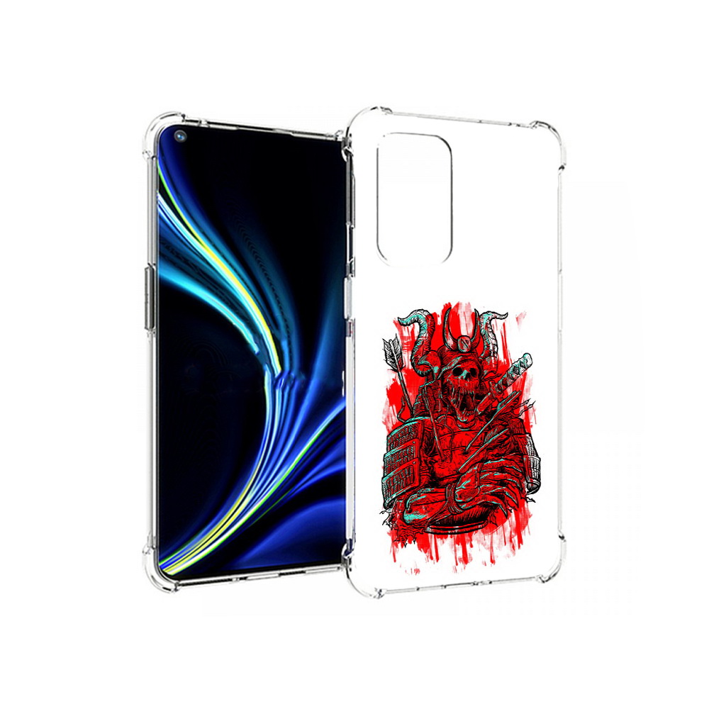 

Чехол MyPads Tocco для OnePlus 9 красный скелет воин (PT159409.128.413), Прозрачный, Tocco