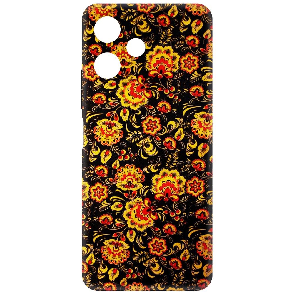 

Чехол-накладка Krutoff Soft Case Хохлома для Poco M6 Pro 5G черный