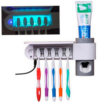 фото Держатель для зубных щеток с автоматическим диспенсером пасты и уф-стерилизатором sm-cx102 santrade