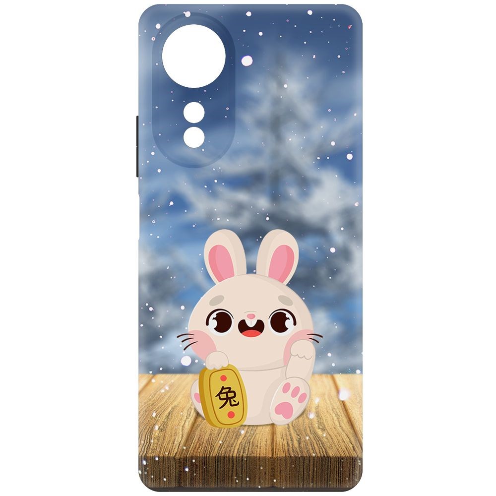 

Чехол-накладка Krutoff Soft Case Год кролика для Oppo A58 4G черный