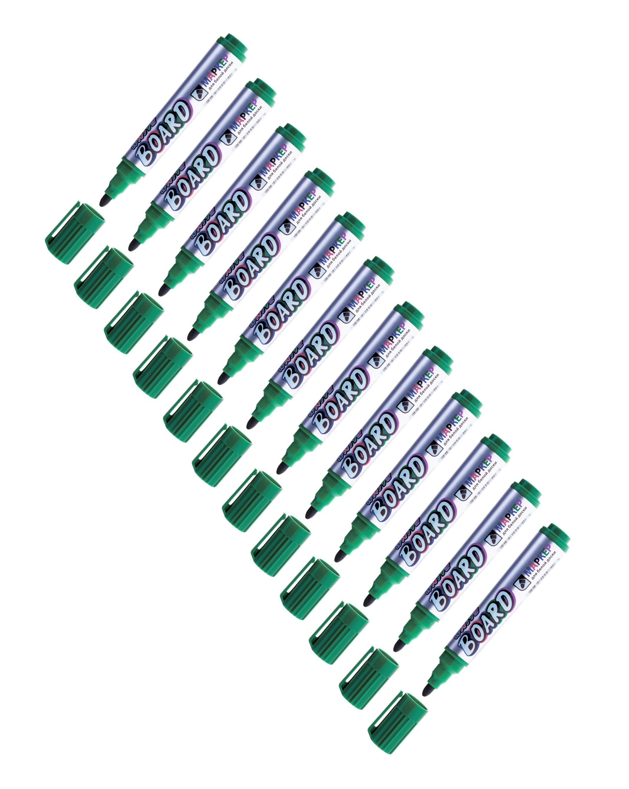 

Набор из 12 шт. Маркер для белых досок Crown Multi Board Comfort, пулевидный, 3 мм, Зеленый