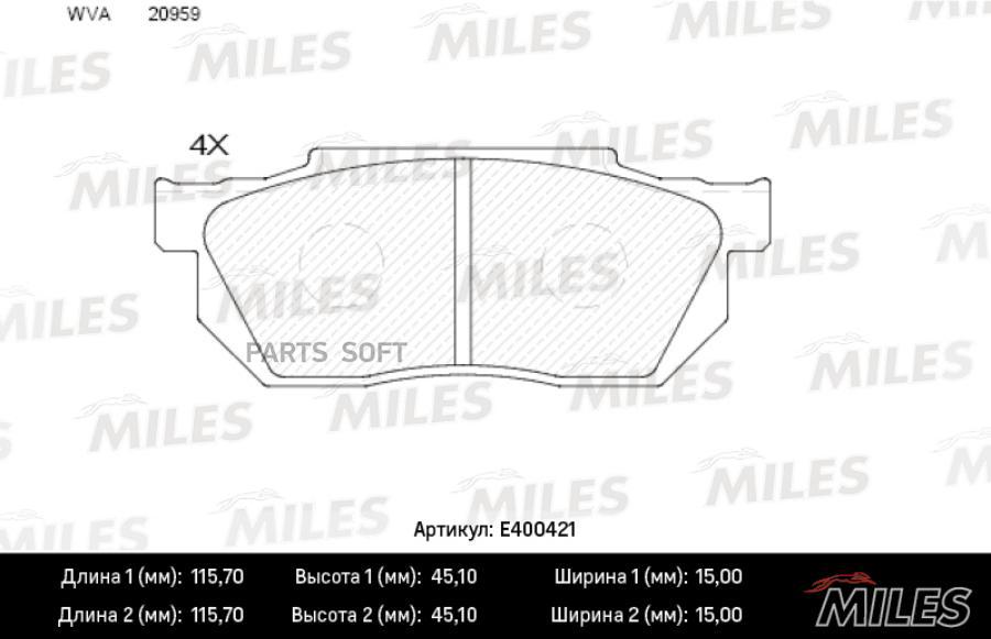 

Колодки Тормозные Honda Civic, Cr-X, Prelude 83-95 Передние Без Датчика Low-Metallic Miles