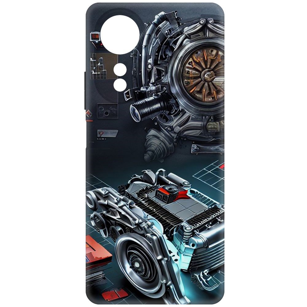

Чехол-накладка Krutoff Soft Case Моторы для Oppo A58 4G черный