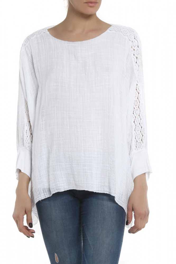 

Блуза женская LE FATE LF0433B белая one size, LF0433B