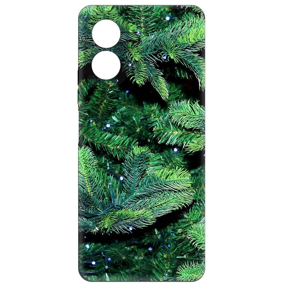 

Чехол-накладка Krutoff Soft Case Еловые лапки для Oppo A38 4G черный