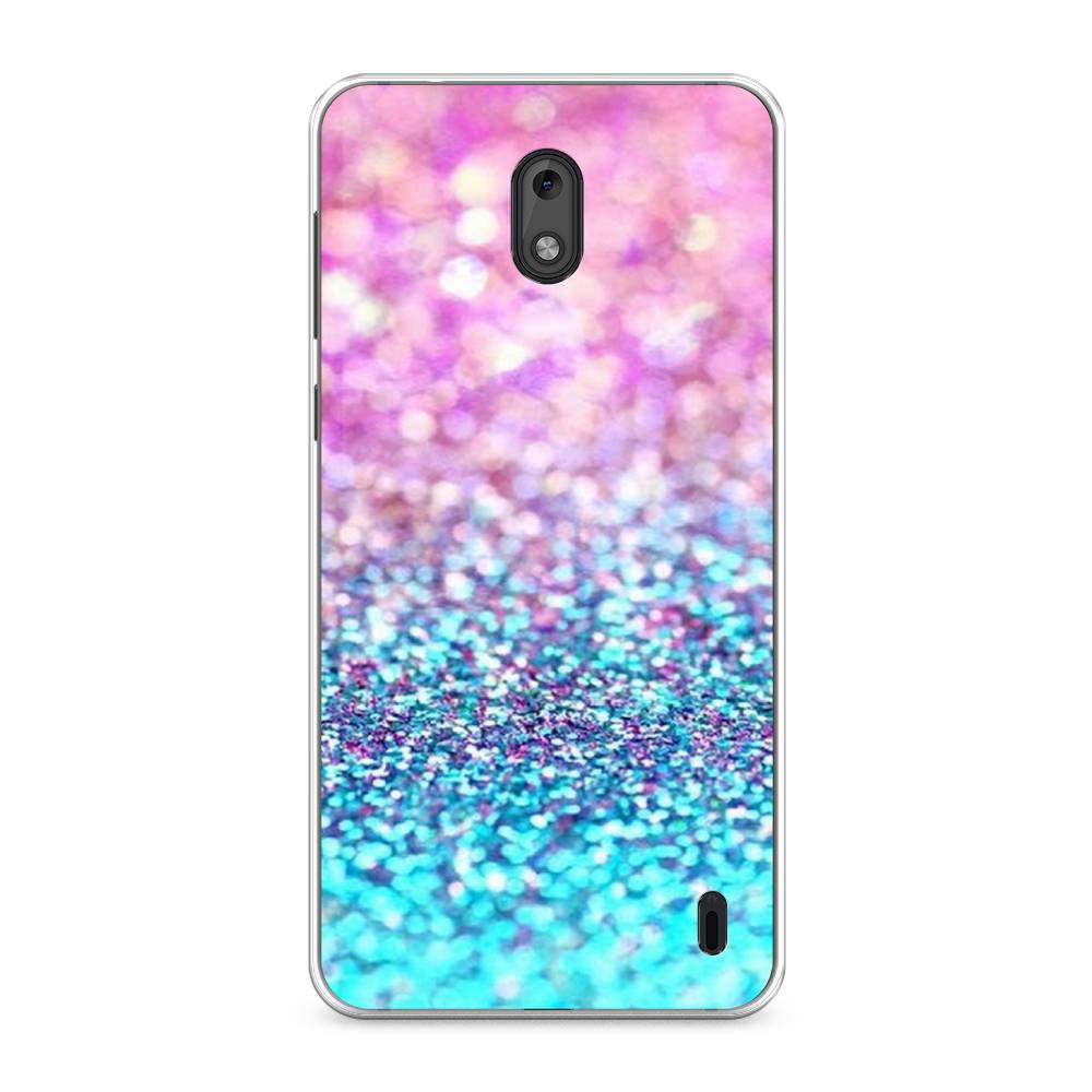 

Чехол Awog "Розово-голубые глиттеры рисунок" для Nokia 2