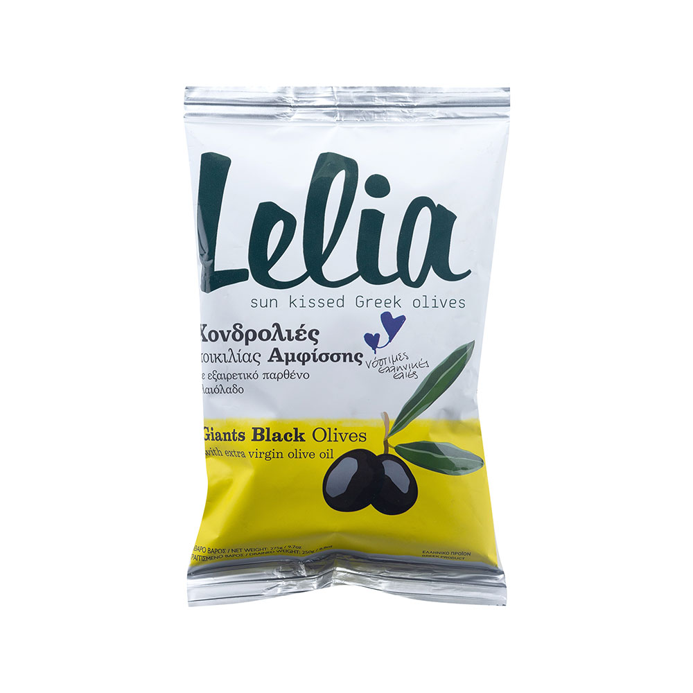 

Оливки Lelia черные гигант в оливковом масле 250 г