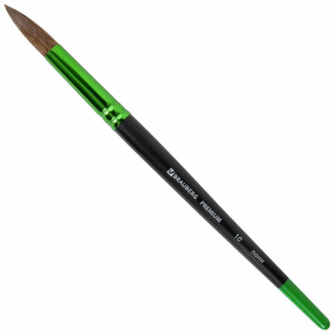 

Кисть из ворса пони № 10, BRAUBERG PREMIUM, 200989, Черный