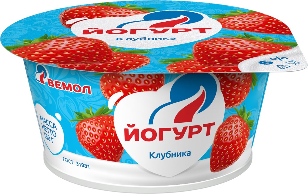 

Йогурт Вемол с клубникой 6% БЗМЖ 130 г