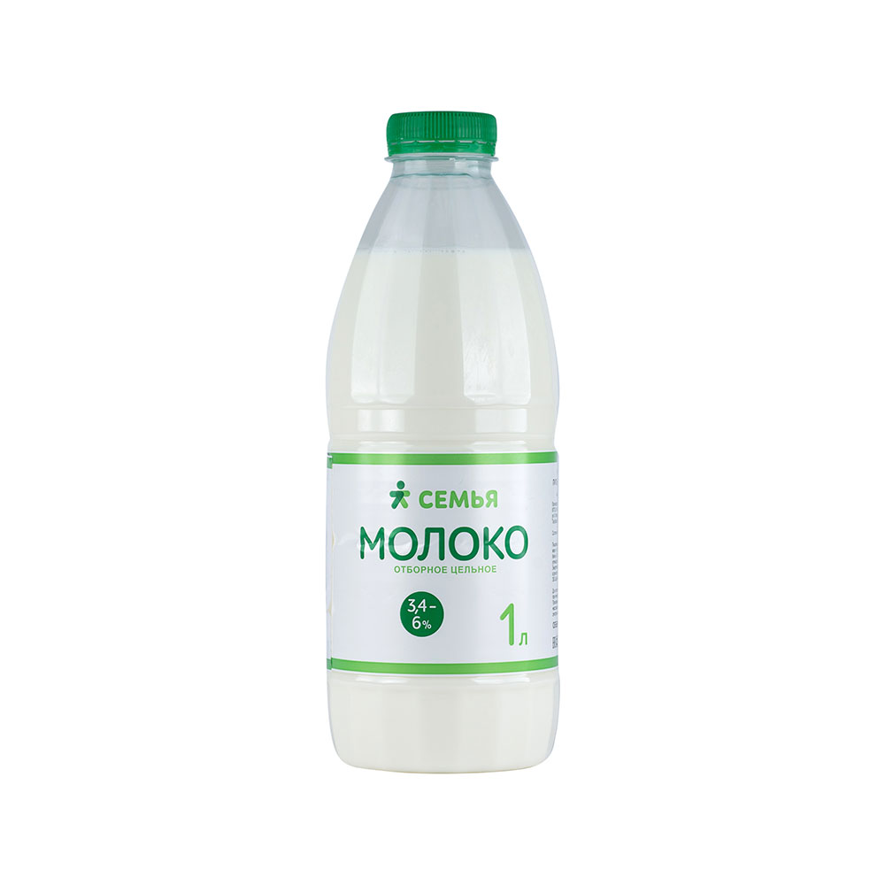

Молоко 3,4 - 6% пастеризованное 1 л Семья Отборное БЗМЖ