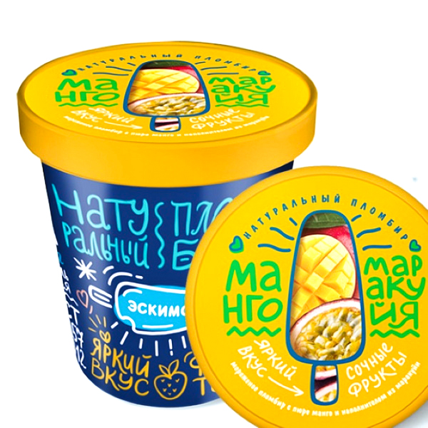 

Мороженое пломбир Эскимос Манго-маракуйя БЗМЖ 270 г